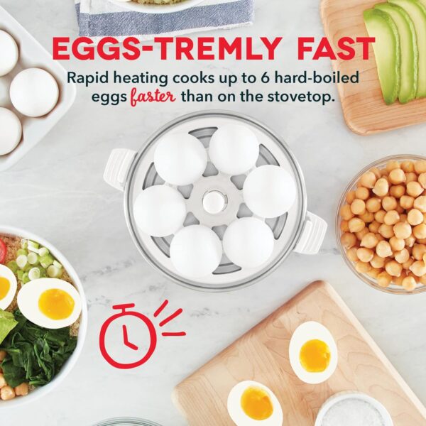 DASH Rapid Egg Cooker: 6 Egg Capacity Electric Egg Cooker for Hard Boiled Eggs, Poached Eggs, Scrambled Eggs, or Omelets with Auto Shut Off Feature - Black